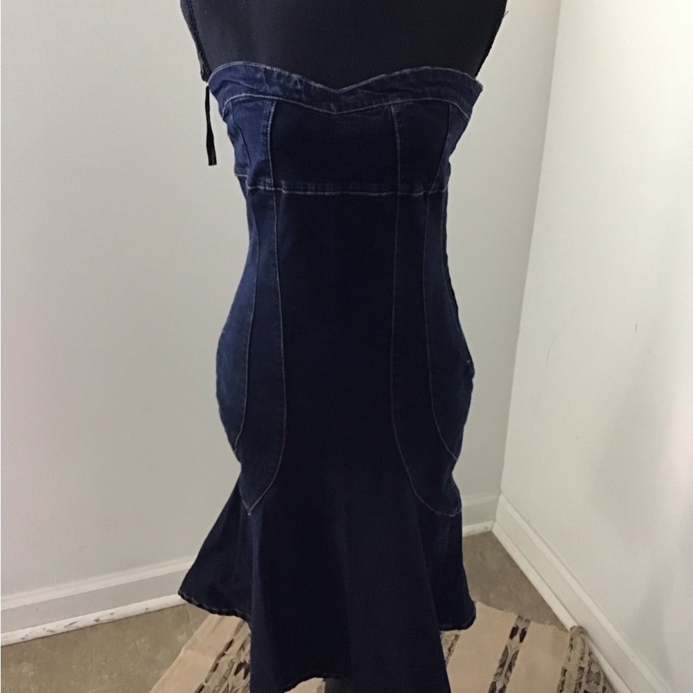 Baby Phat Navy Strapless Denim Dress